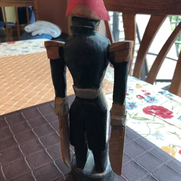 Vintage Folk Art Wood Hand Carved Painted Whirlygig Toy Soldier - Picture 2 of 6
